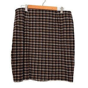 J. Jill Checkered Mini Skirt in Black and Cream